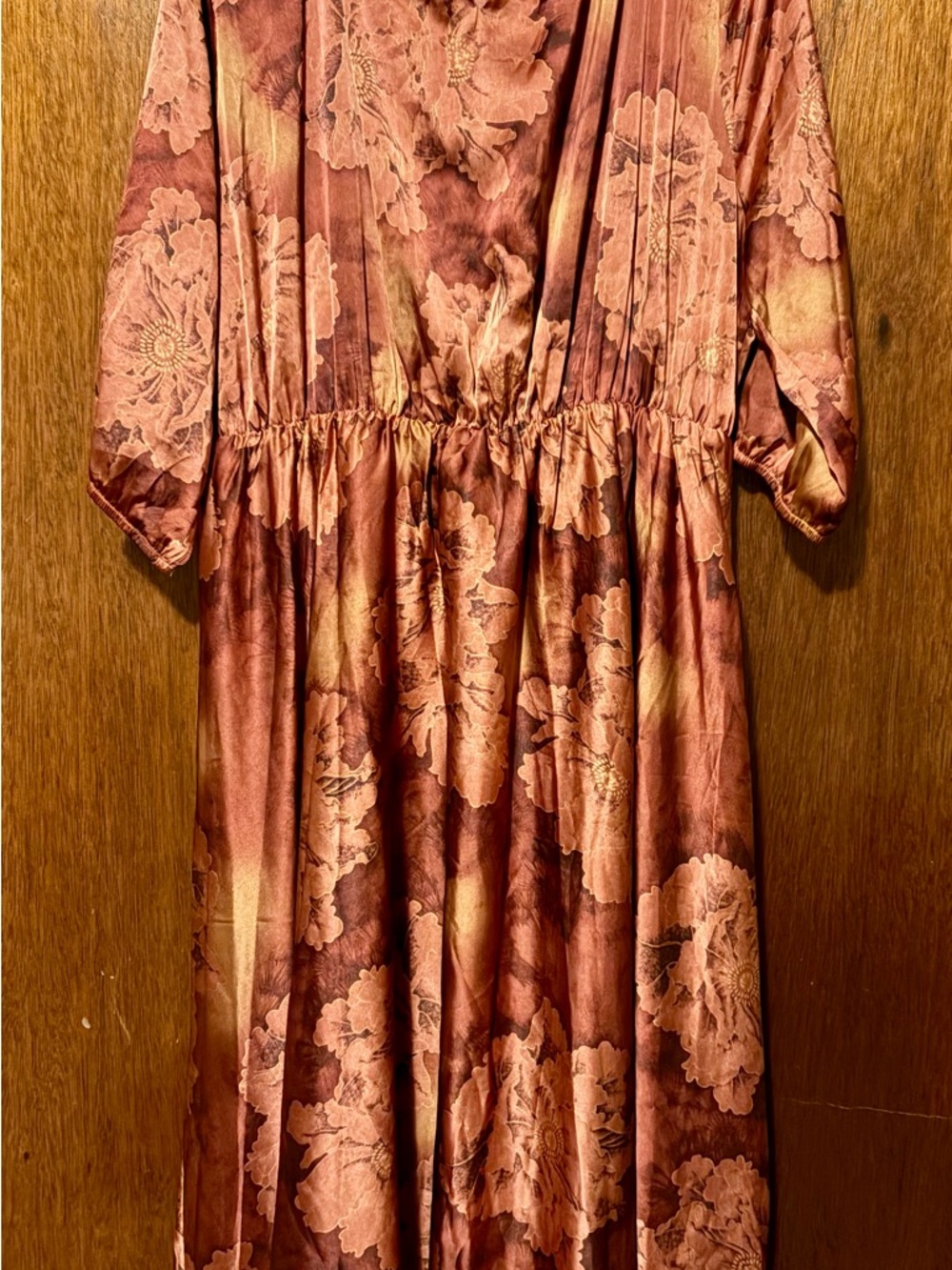 Baltic Born Paula Satin Terracotta Floral Maxi Dress - Picture 4 of 7